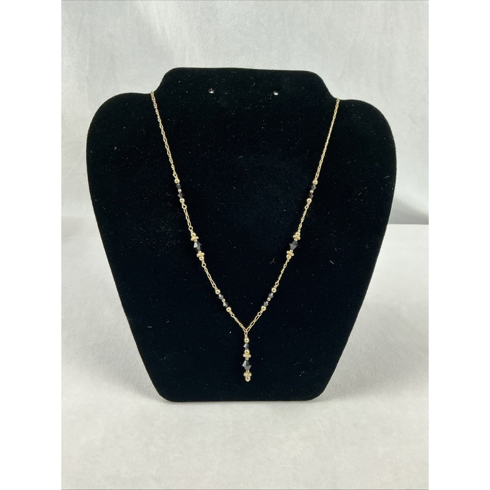 Gold Filled Necklace With Deep Red Beads
